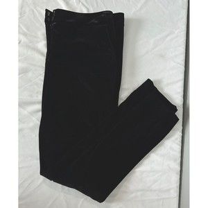 Diane Von Furstenberg Womens Sz 10 Black Velvet Tapered Leg Pants Flat Front Zip